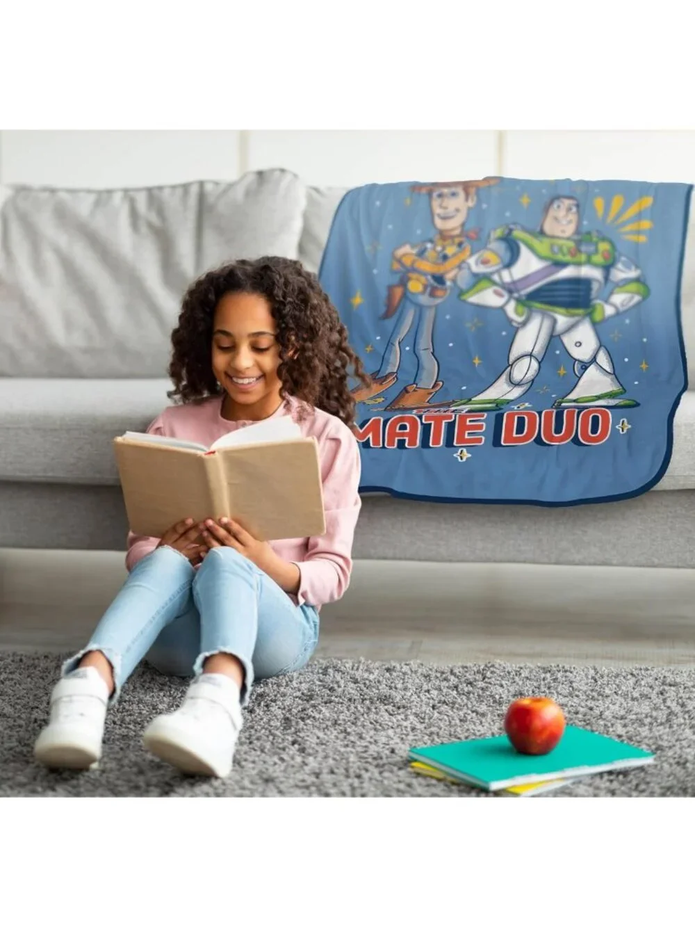 Cozy Plush Throw Blanket for Kids - Soft Fleece Toy Story Décor, 40x50, Blue